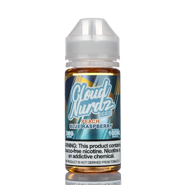 Cloud Nurdz E-Liquid - Peach Blue Raspberry Iced - 100ml - Black Coral